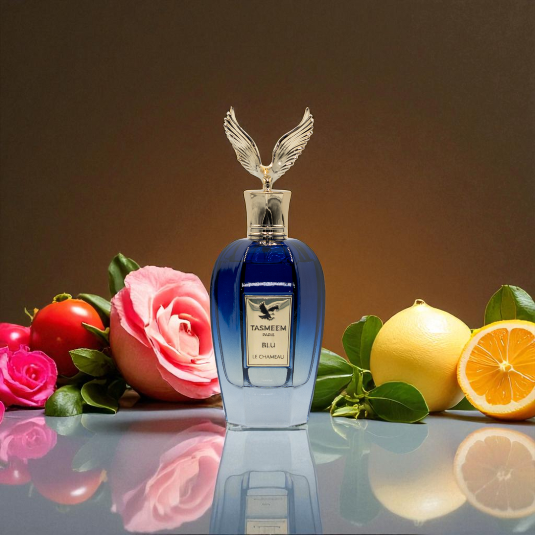 Perfumes Arabes Dubai, Luxury Essence Fragancias y Aromas Le Chameau Tasmeem Paris Blue Eau de Parfum 120ml Unisex Luxury Essence