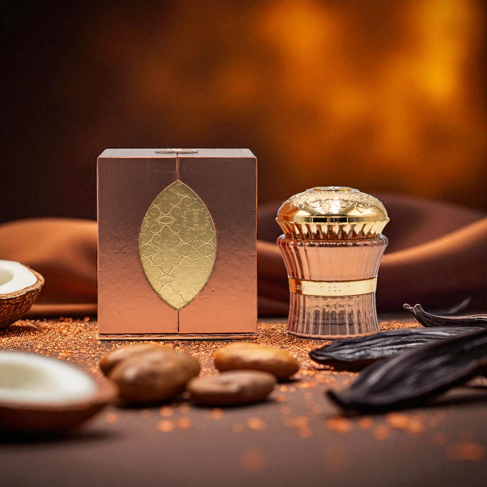 Perfume Arabe Luxury Essence con sus siguientes ingredientes y notas: FAMILIA OLFATIVA: Dulce
NOTAS DE SALIDA: Galleta
NOTAS DE CORAZÓN: Coco, Crema
NOTAS DE FONDO: Vainilla, Azucarado, Haba Tonka