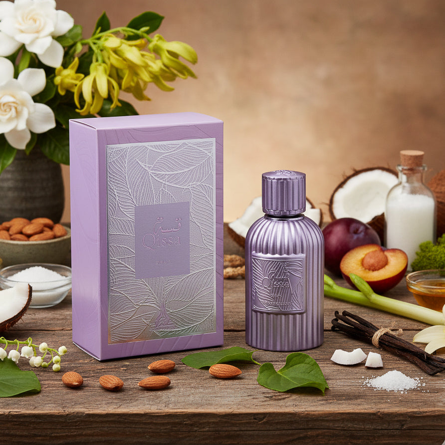 Perfume Arabe Luxury Essence con sus siguientes ingredientes y notas: NOTAS DE SALIDA: Gardenia, Ylang-Ylang, Hojas de Violeta, Almendra
NOTAS DE CORAZÓN: Nardo, Coco, Muget, Ciruela
NOTAS DE FONDO: Vainilla, Notas Dulces, Almizcle, Musgo